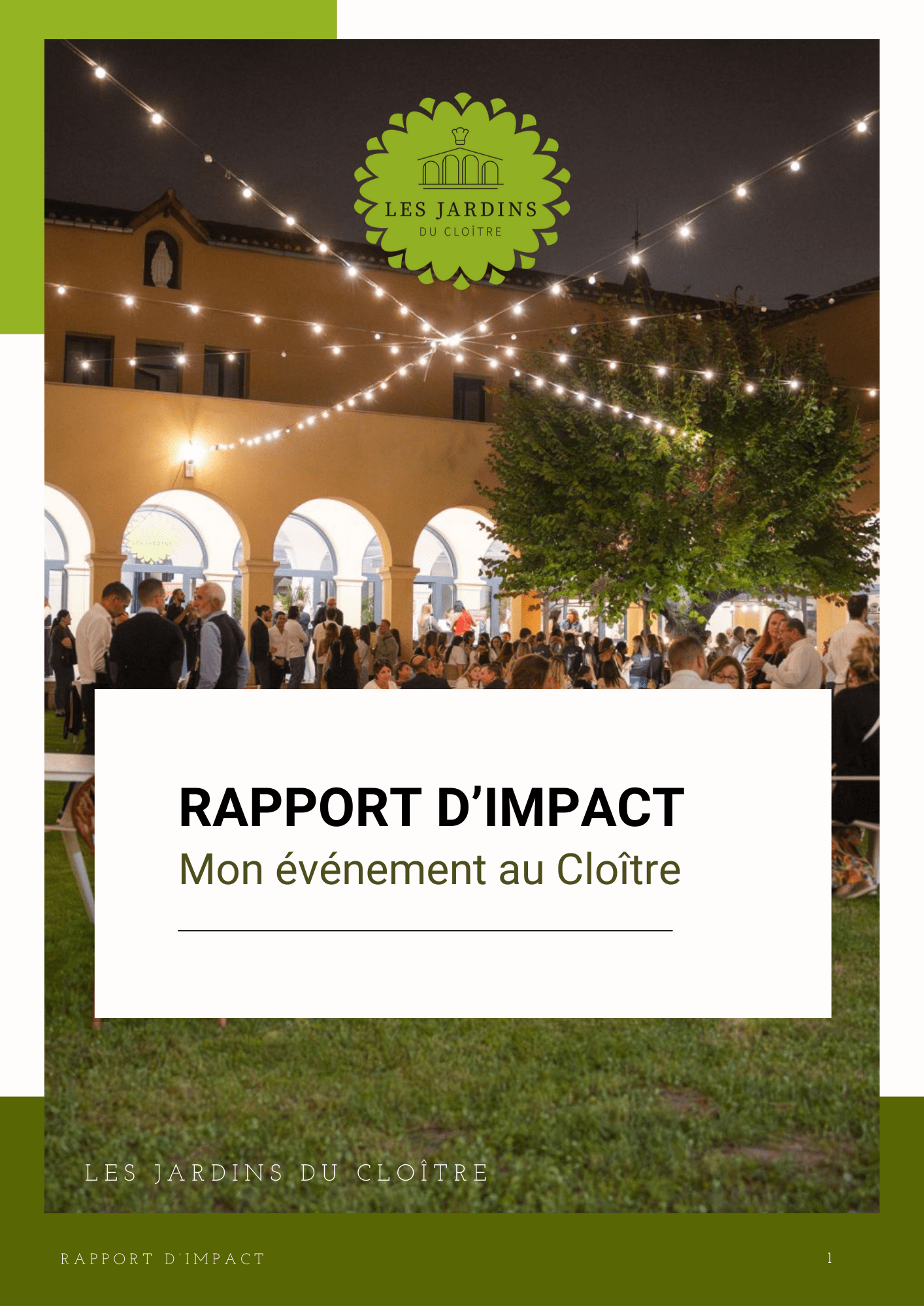 Mon rapport d'impact - Le Cloître
